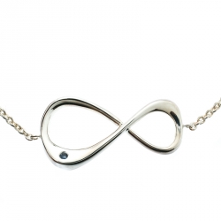 Pre Owned Montblanc Infiniment Vôtre UNICEF Blue Sapphire Silver Bracelet