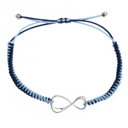 Pre Owned Montblanc Infiniment Vôtre UNICEF Silver Blue Cord Bracelet