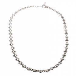 Pre Owned Montblanc Icon Link Motif Silver Chain Necklace