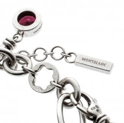 Pre Owned Montblanc Star Signet Silver Charms Bracelet 20 cm