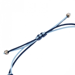 Pre Owned Montblanc Infiniment Vôtre UNICEF Silver Blue Cord Bracelet