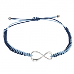 Pre Owned Montblanc Infiniment Vôtre UNICEF Silver Blue Cord Bracelet