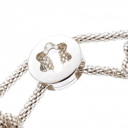 Pre Owned Montblanc Star Collection Onyx & Silver Chain Link Bracelet