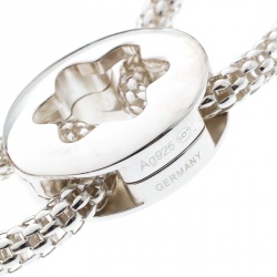 Pre Owned Montblanc Star Collection Onyx & Silver Chain Link Bracelet