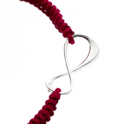 Pre Owned Montblanc Infiniment Vôtre UNICEF Silver Pink Cord Bracelet