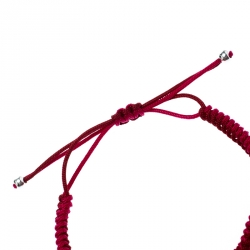 Pre Owned Montblanc Infiniment Vôtre UNICEF Silver Pink Cord Bracelet