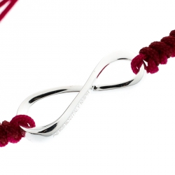 Pre Owned Montblanc Infiniment Vôtre UNICEF Silver Pink Cord Bracelet