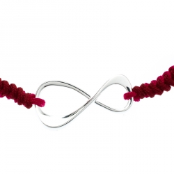 Pre Owned Montblanc Infiniment Vôtre UNICEF Silver Pink Cord Bracelet