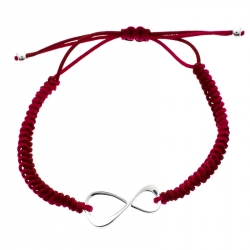 Pre Owned Montblanc Infiniment Vôtre UNICEF Silver Pink Cord Bracelet