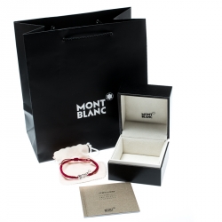 Pre Owned Montblanc Infiniment Vôtre UNICEF Silver Pink Cord Bracelet