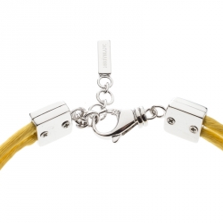 Pre Owned Montblanc Star Collection Yellow Satin Silver Star Bracelet