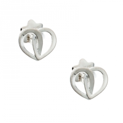 Pre Owned Montblanc Heart Silver Stud Earrings