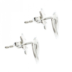 Pre Owned Montblanc Heart Silver Stud Earrings