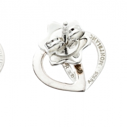 Pre Owned Montblanc Heart Silver Stud Earrings