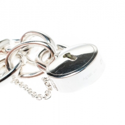 Pre Owned Montblanc Lock & Key Mother of Pearl Silver Chain Link Bracelet