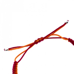 Pre Owned Montblanc Coeur de Pétales Entrelacés Silver Bi-color Cord Bracelet