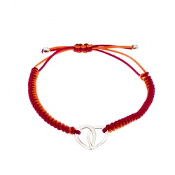 Pre Owned Montblanc Coeur de Pétales Entrelacés Silver Bi-color Cord Bracelet