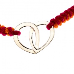 Pre Owned Montblanc Coeur de Pétales Entrelacés Silver Bi-color Cord Bracelet