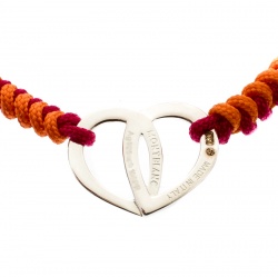 Pre Owned Montblanc Coeur de Pétales Entrelacés Silver Bi-color Cord Bracelet