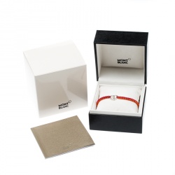 Pre Owned Montblanc Coeur de Pétales Entrelacés Silver Bi-color Cord Bracelet