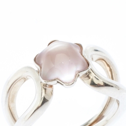 Pre Owned Montblanc Cabochon de Montblanc Rose Quartz Silver Ring Size 58