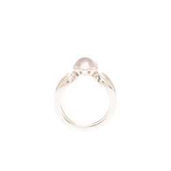 Pre Owned Montblanc Cabochon de Montblanc Rose Quartz Silver Ring Size 58
