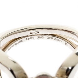 Pre Owned Montblanc Cabochon de Montblanc Rose Quartz Silver Ring Size 50