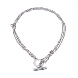 Pre Owned Montblanc Caress of a Star Silver Chain Link Toggle Necklace