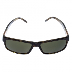 Pre Owned Montblanc Olive Green Tortoise MB 215S Rectangular Sunglasses