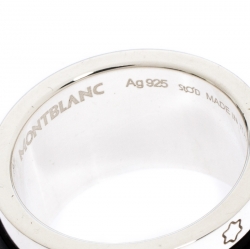 Pre Owned Montblanc Les Aimants by Charlotte Casiraghi Black Sterling Silver Ring Size EU 56