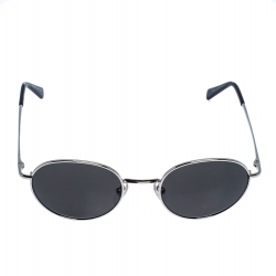 Pre Owned Montblanc Silver Tone /Smoke Grey MB-550S Round Sunglasses 