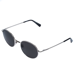 Pre Owned Montblanc Silver Tone /Smoke Grey MB-550S Round Sunglasses 