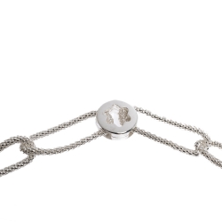 Pre Owned Montblanc Star Collection Onyx & Silver Chain Link Long Necklace