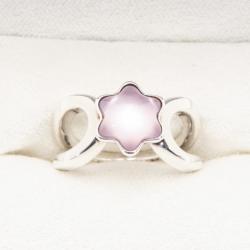Pre Owned Montblanc Silver & Pink Quartz Cabochon de Montblanc Ring