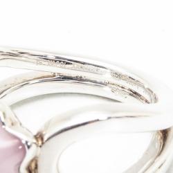 Pre Owned Montblanc Silver & Pink Quartz Cabochon de Montblanc Ring