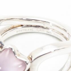 Pre Owned Montblanc Silver & Pink Quartz Cabochon de Montblanc Ring