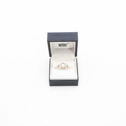 Pre Owned Montblanc Silver & Pink Quartz Cabochon de Montblanc Ring