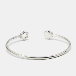 Pre Owned Montblanc Star Onyx Sterling Silver Open Cuff Bracelet