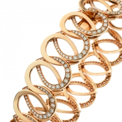 Pre Owned Montblanc Princesse Grace de Monaco Petal Intertwined Diamond 18k Rose Gold Bracelet