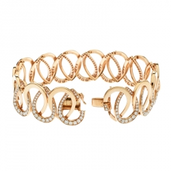 Pre Owned Montblanc Princesse Grace de Monaco Petal Intertwined Diamond 18k Rose Gold Bracelet