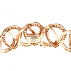 Pre Owned Montblanc Princesse Grace de Monaco Petal Intertwined Diamond 18k Rose Gold Bracelet