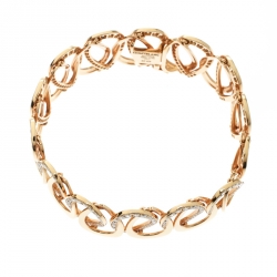 Pre Owned Montblanc Princesse Grace de Monaco Petal Intertwined Diamond 18k Rose Gold Bracelet