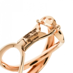 Pre Owned Montblanc Infiniment Vôtre Diamond 18k Rose Gold Hoop Earrings