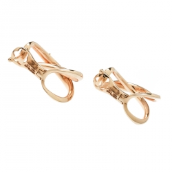 Pre Owned Montblanc Infiniment Vôtre Diamond 18k Rose Gold Hoop Earrings