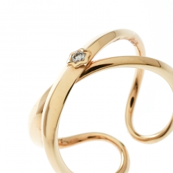 Montblanc Infiniment Vôtre Diamond 18k Rose Gold Ring Size 54