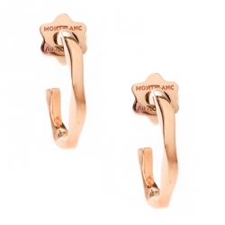 Pre Owned Montblanc Âme de Star Textured 18k Rose Gold Hoop Earrings