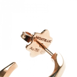 Pre Owned Montblanc Âme de Star Textured 18k Rose Gold Hoop Earrings