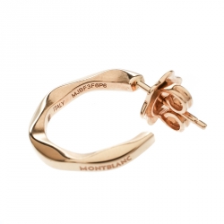 Pre Owned Montblanc Âme de Star Textured 18k Rose Gold Hoop Earrings