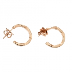 Pre Owned Montblanc Âme de Star Textured 18k Rose Gold Hoop Earrings