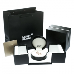 Pre Owned Montblanc Âme de Star Textured 18k Rose Gold Hoop Earrings